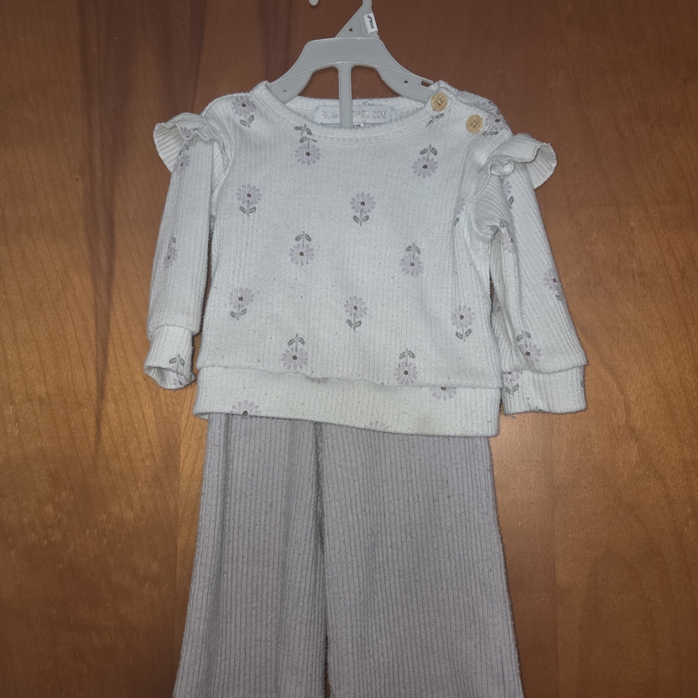 Floral Ribbed Baby Outfit